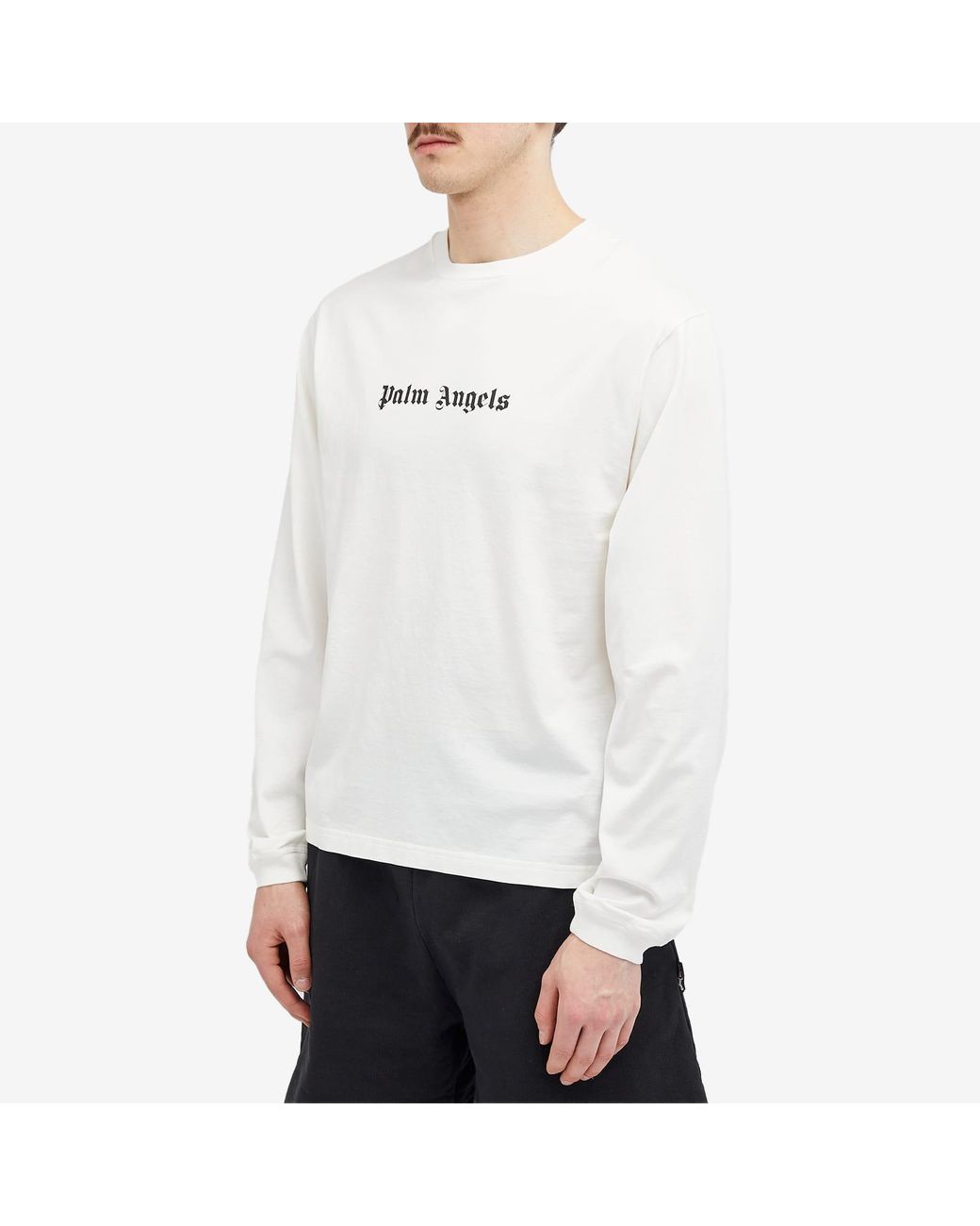 Tシャツ・カットソー Palm Angels Embroidered Logo Long-sleeves T-Shirt in White 16865380_43797126_322.jpg