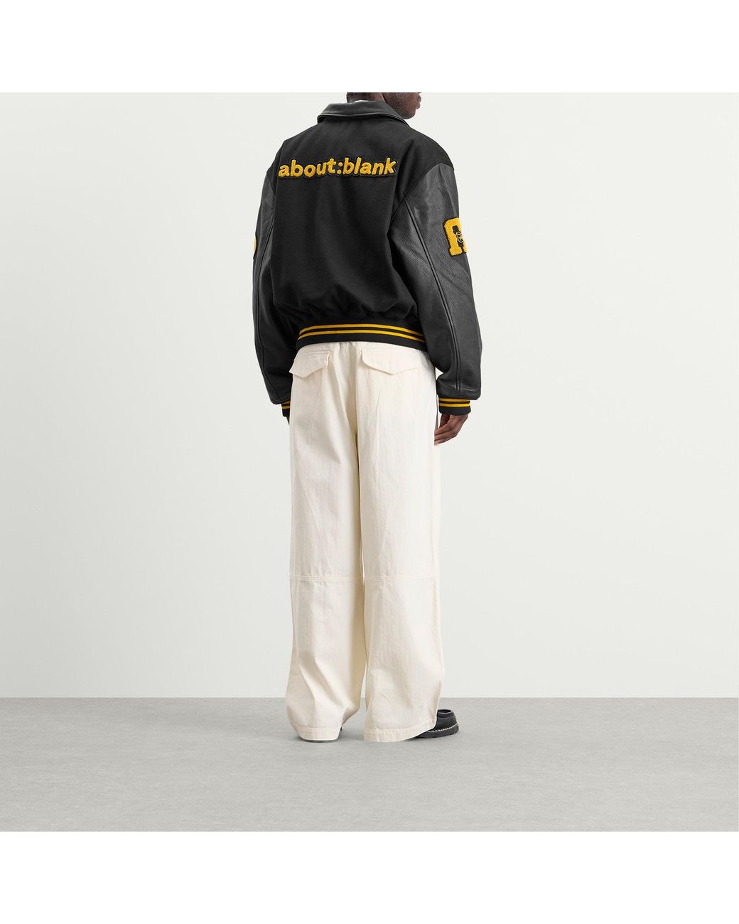 About Blank Black Letterman Jacket for men