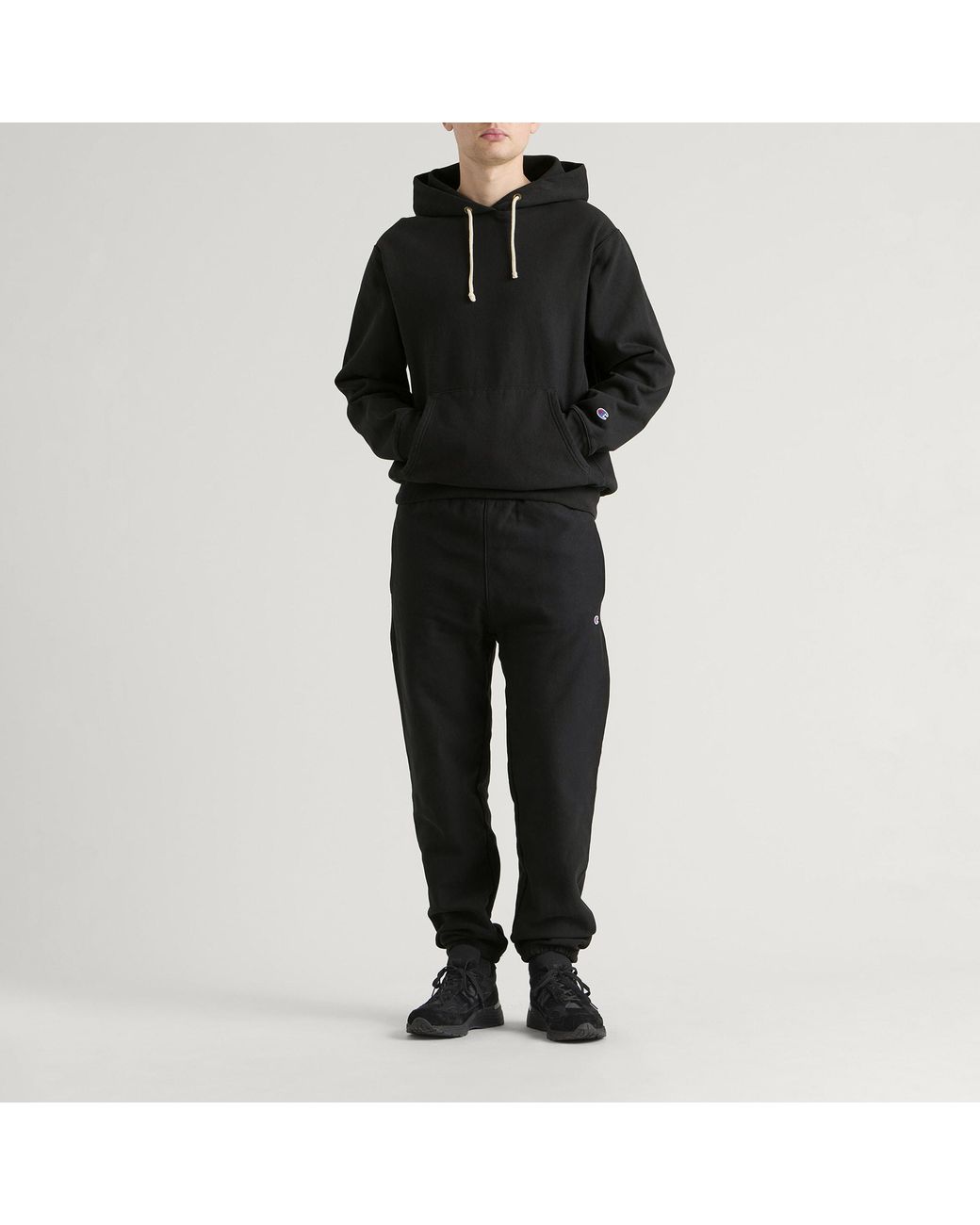 Champion Black Reverse Weave Relaxed Hoodie for men
