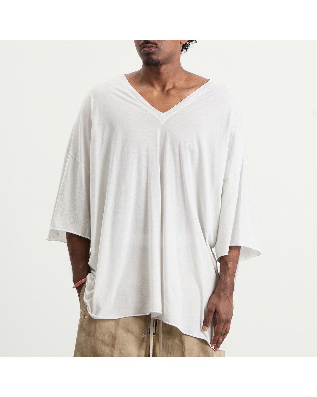 Rick Owens White V Neck Tommy T-Shirt for men