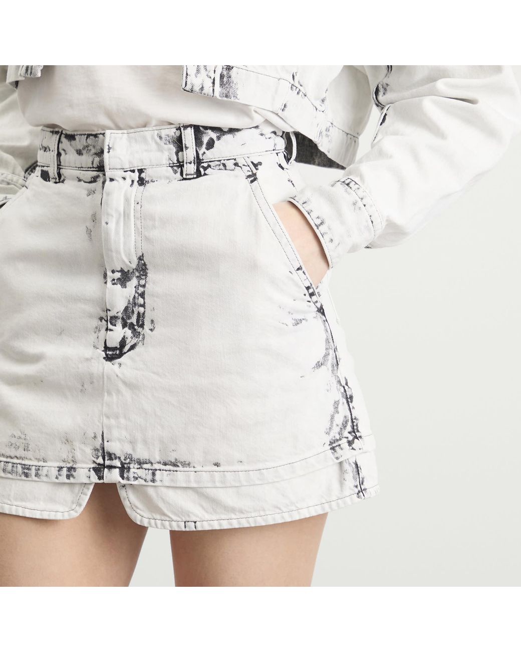 Toga Metallic Toga Denim Mini Skirt