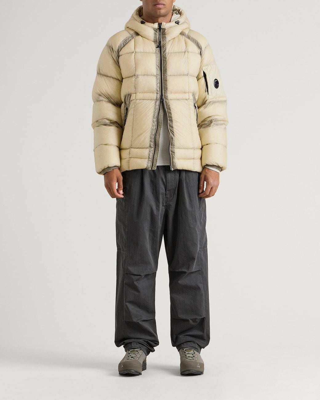C P Company Natural Dd-Shell Hooded Down Jacket for men