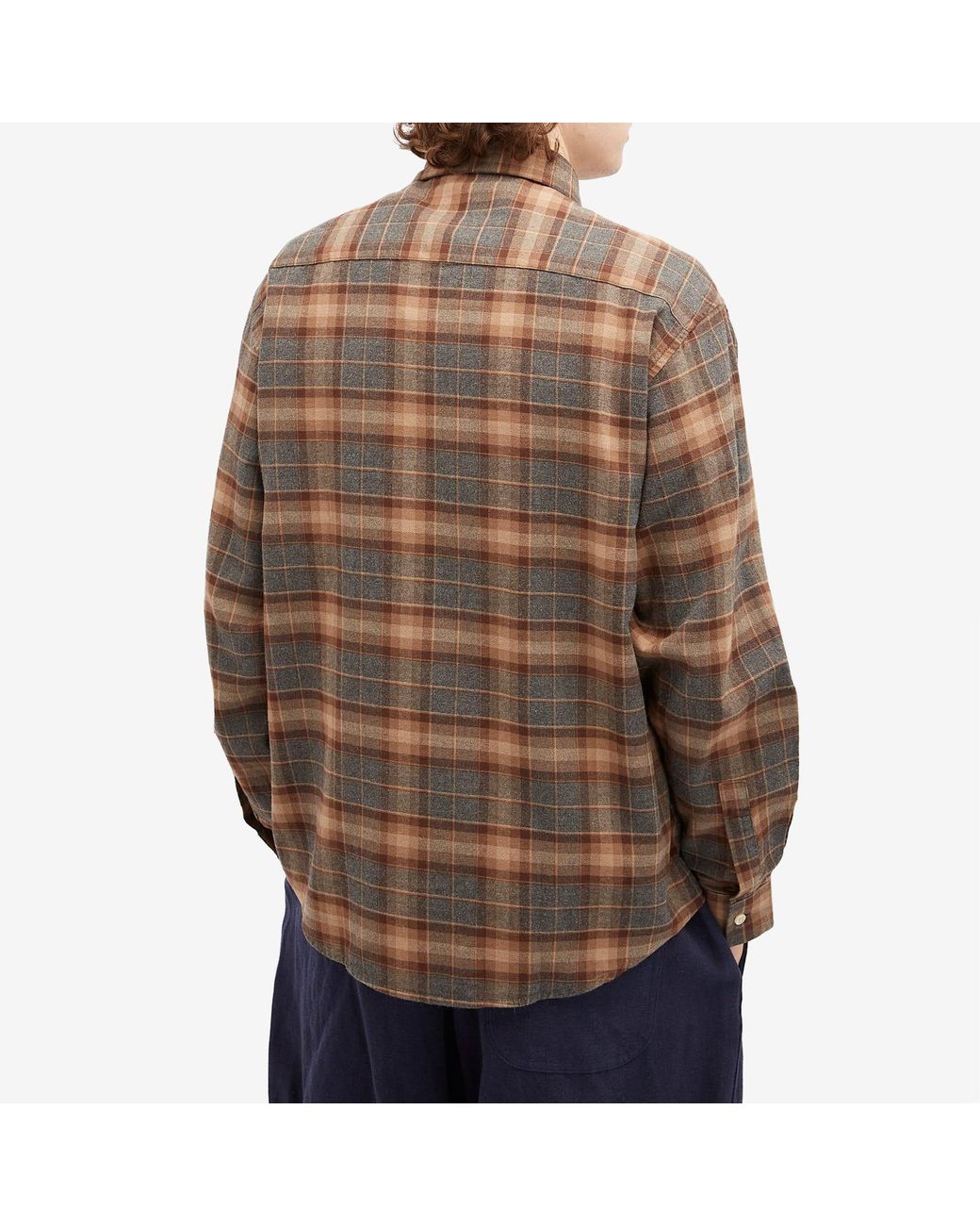 NN07 Deon Organic Cotton Flannel Shirt in Brown for Men | Lyst