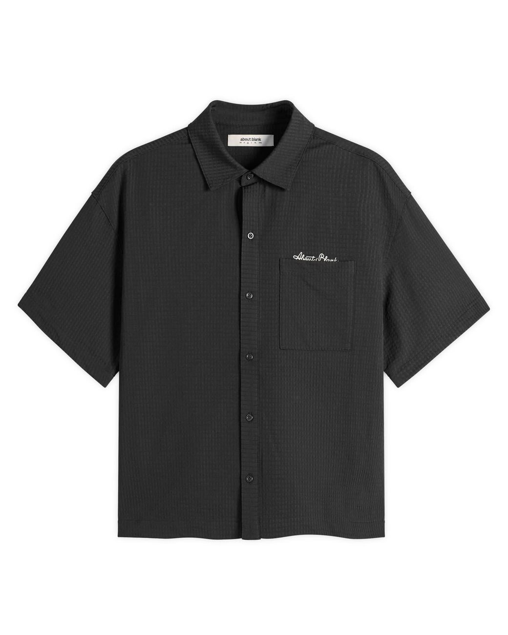 About Blank Black Textured Shirt for men
