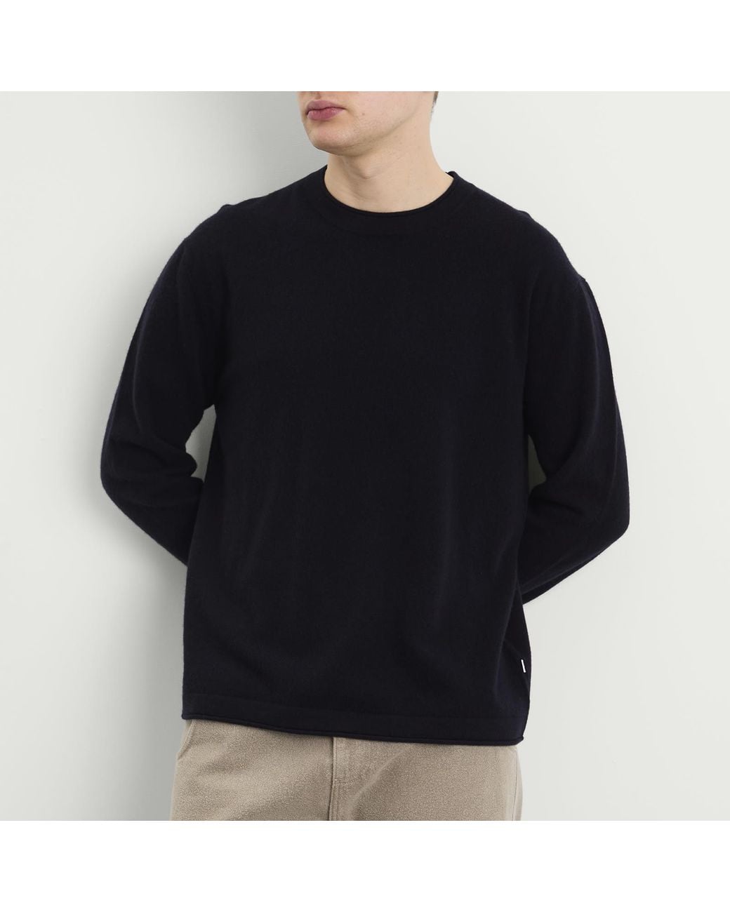 NN07 Black Sammy Crew Neck Jumper for men