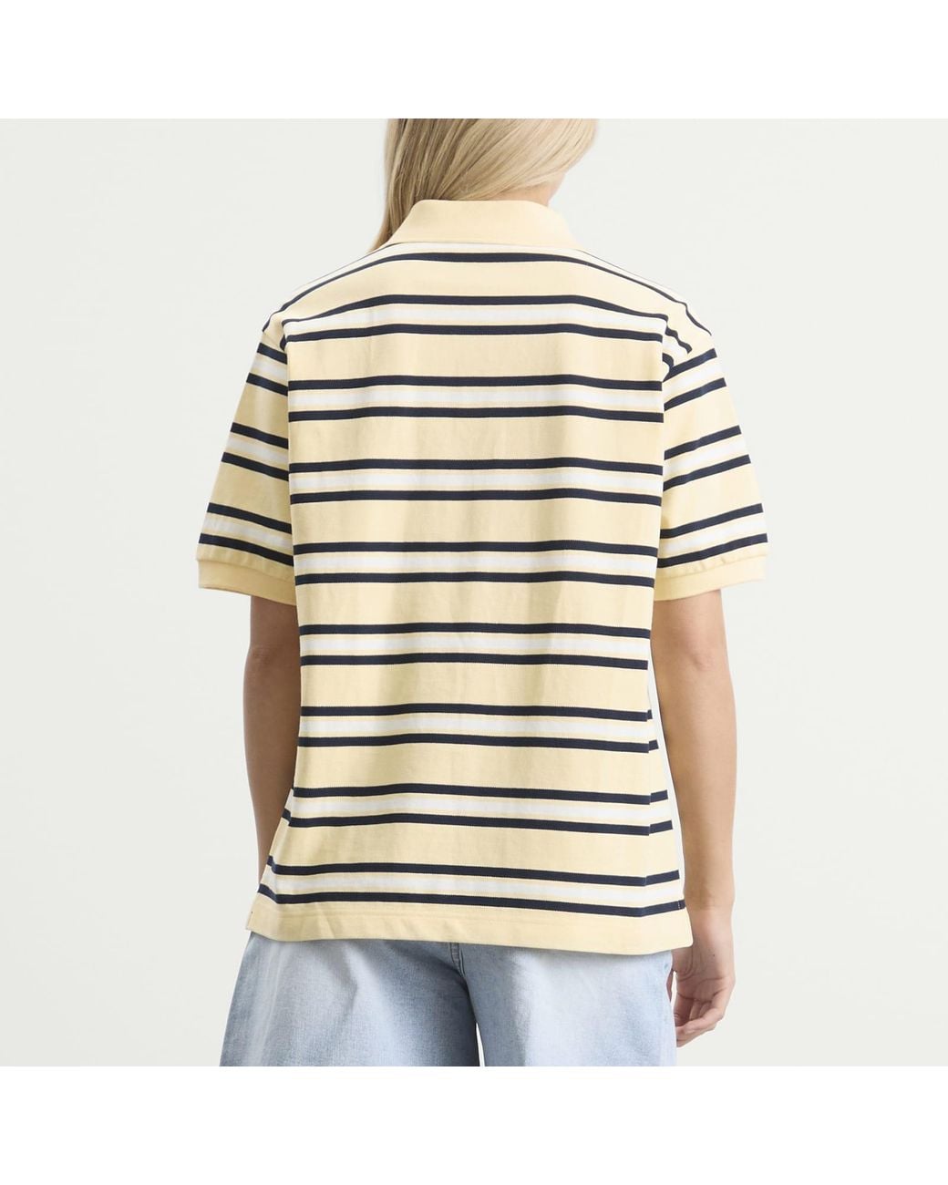 DUNST Natural Striped Polo Shirt