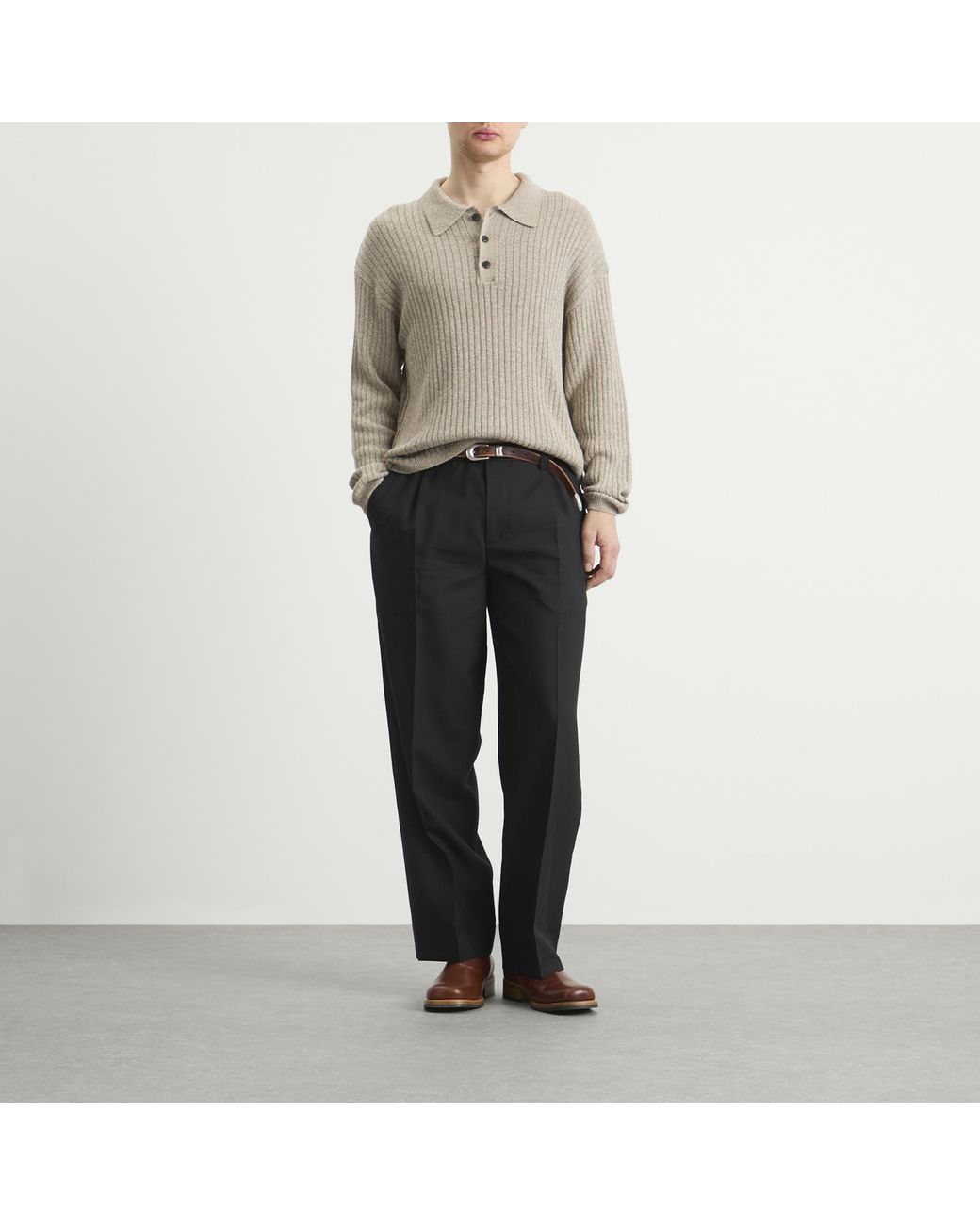 mfpen Natural Grain Digit Polo Knit for men