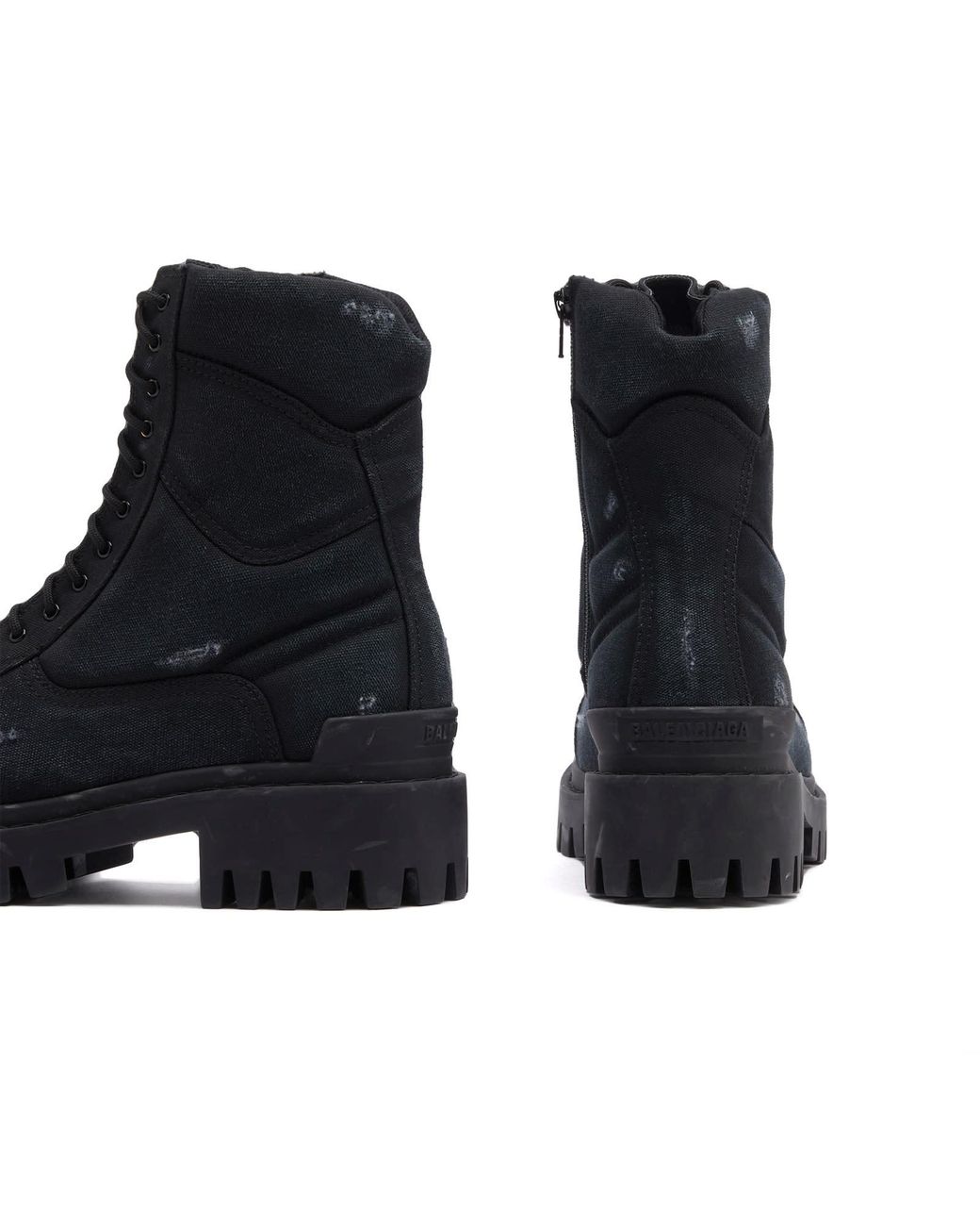 ロングブーツ BALENCIAGA Black leather Strike boots (763557WA960 1000) Women's Strike Boot in Black | Balenciaga US