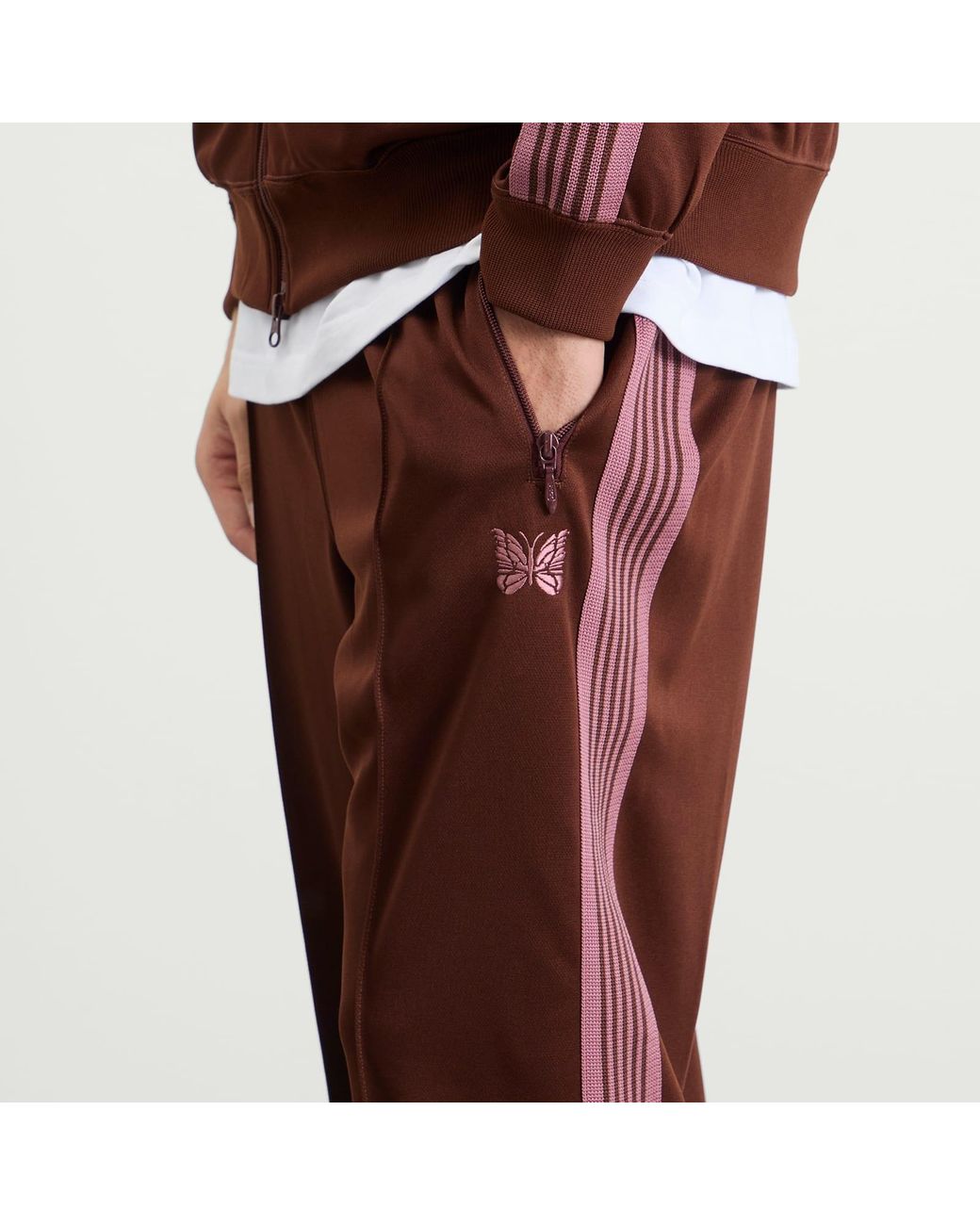 Needles Poly Smooth Track Pants in Brown for Men | Lyst
