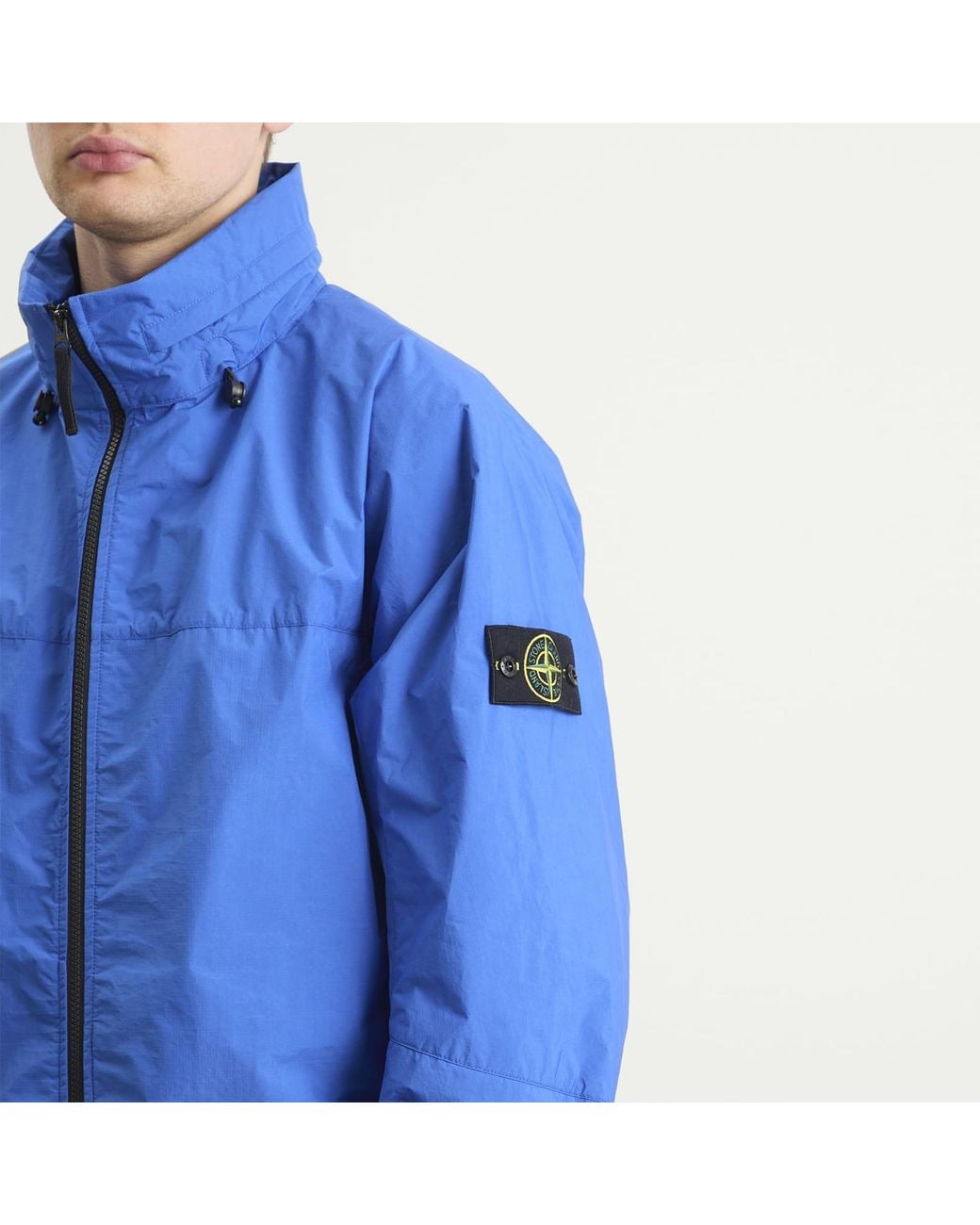 Stone Island Blue Metal Lamina Poly Ripstop Stand Collar Jacket for men