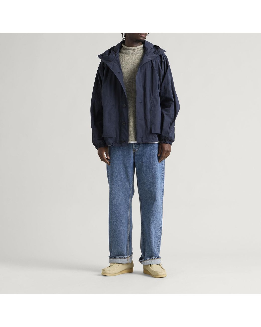 Pittari Gray Seti Heritage Lambswool Roll Collar Jumper for men
