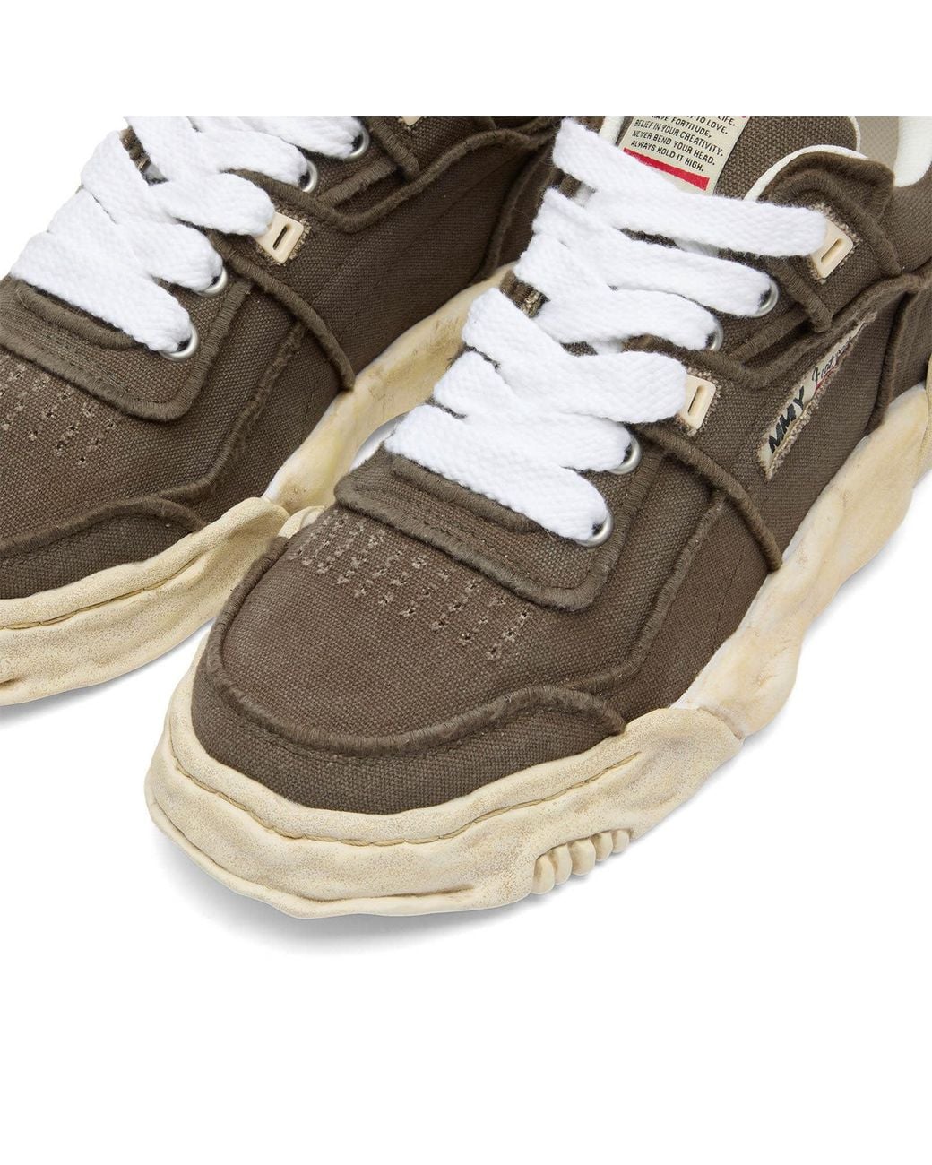 Maison Mihara Yasuhiro Brown Parker Embroidery Vintage Low-Top for men