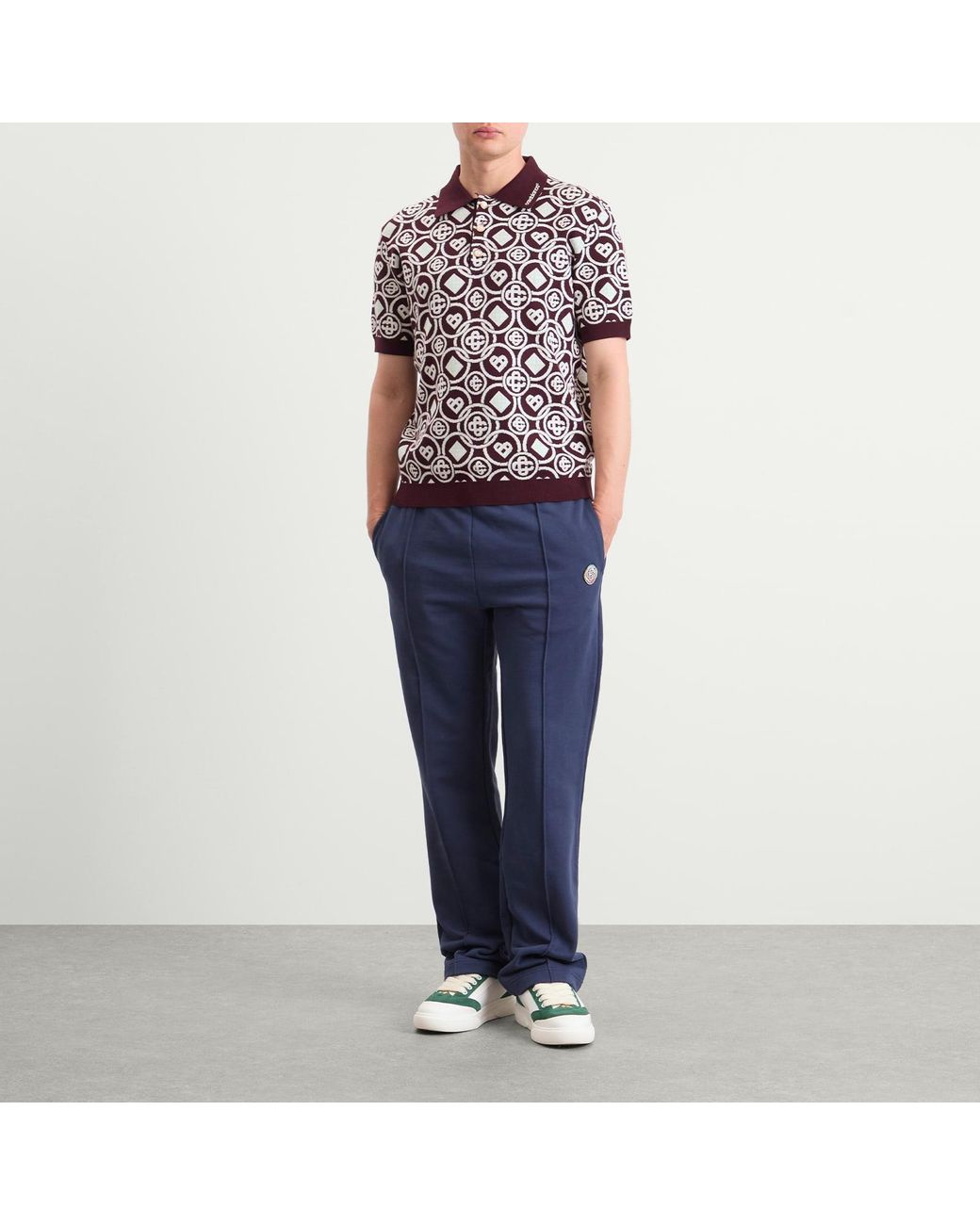 Casablanca Blue Loopback Patch Open Hem Jogger for men