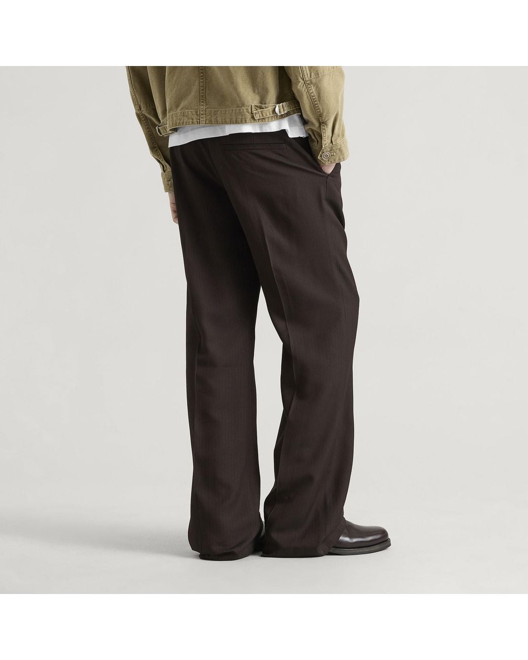 Acne Gray Palvin Fluid Herringbone Viscose Trousers for men
