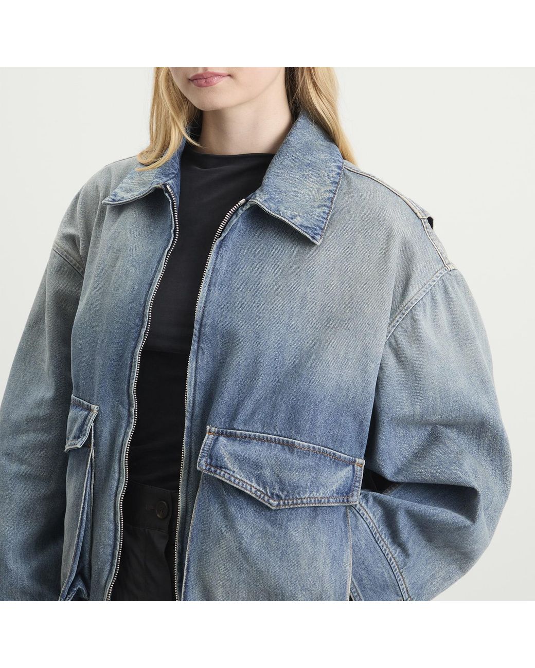 Maison Margiela Blue Mm6 Denim Zip Jacket