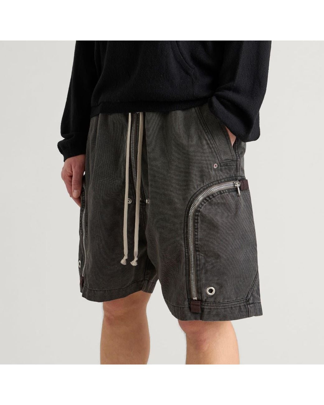 Rick Owens Gray Bauhaus Shorts for men