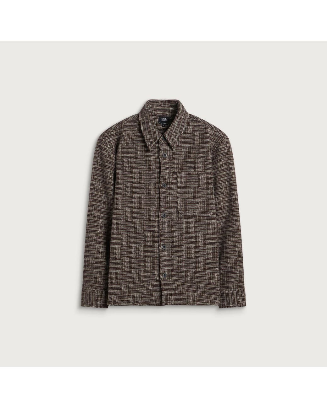 A.P.C. Brown Baptiste Graphic Wool Overshirt for men