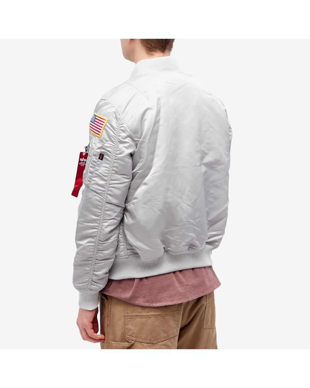 Alpha Industries Ma-1 Vf Nasa Jacket in Grey for Men | Lyst UK
