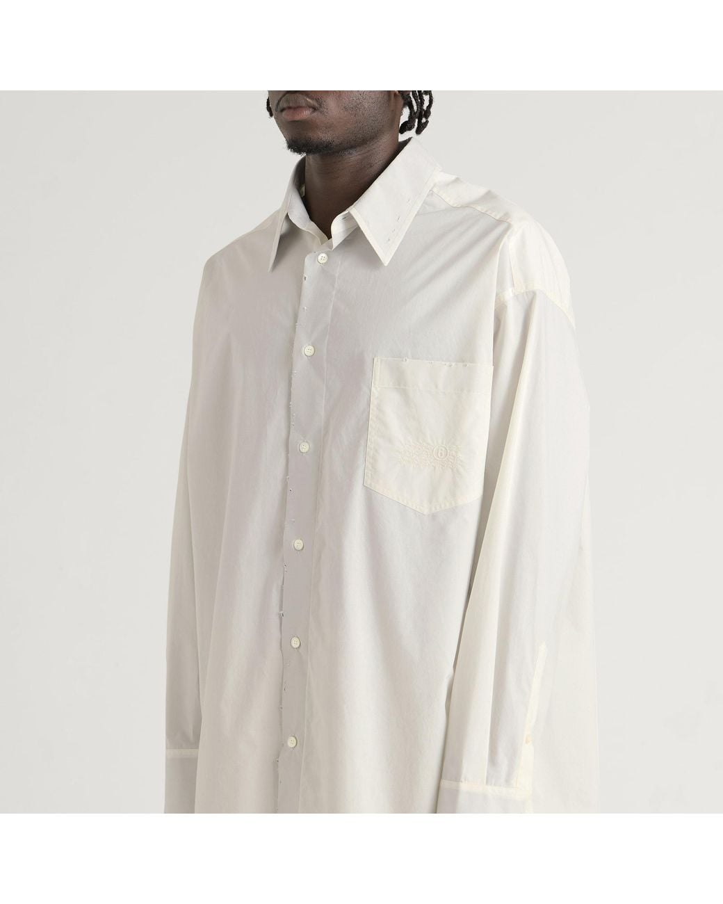 Maison Margiela White Mm6 Plain Long-Sleeved Shirt for men