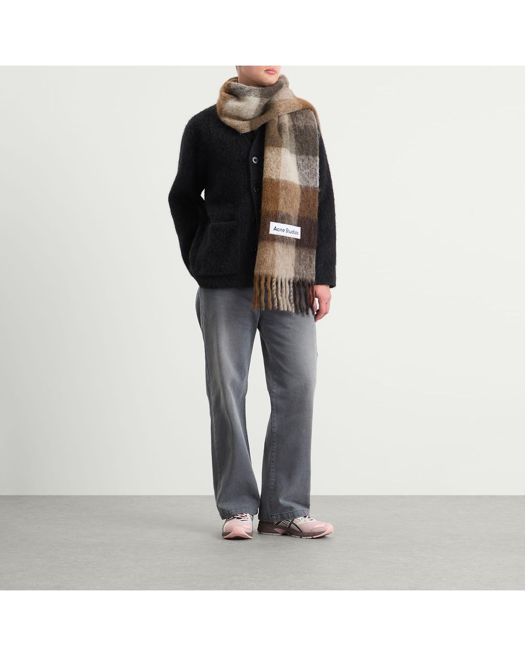 Acne Natural Vally Check Scarf for men