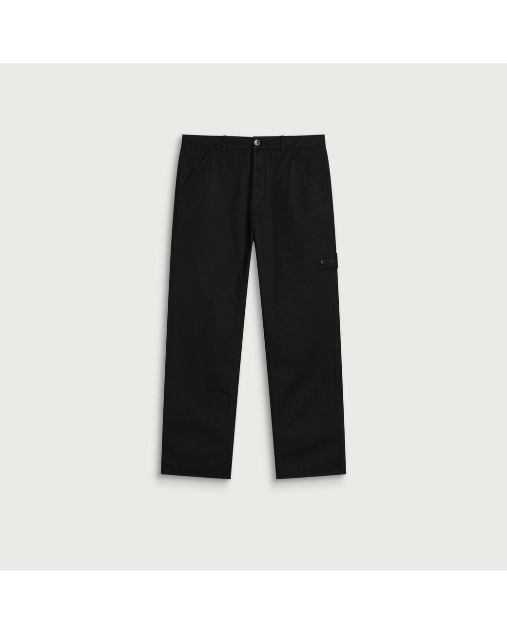 Stone Island Black Ghost Raw Hand Wool Cotton Gabardine-Tc Trouser for men