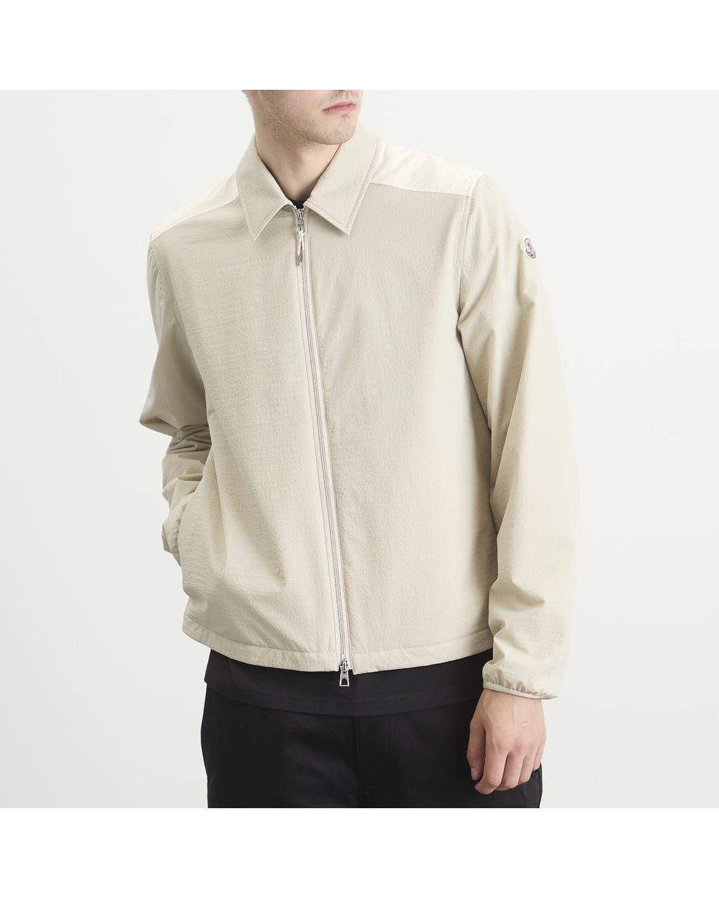 Moncler White Nylon Seersucker Shirt for men