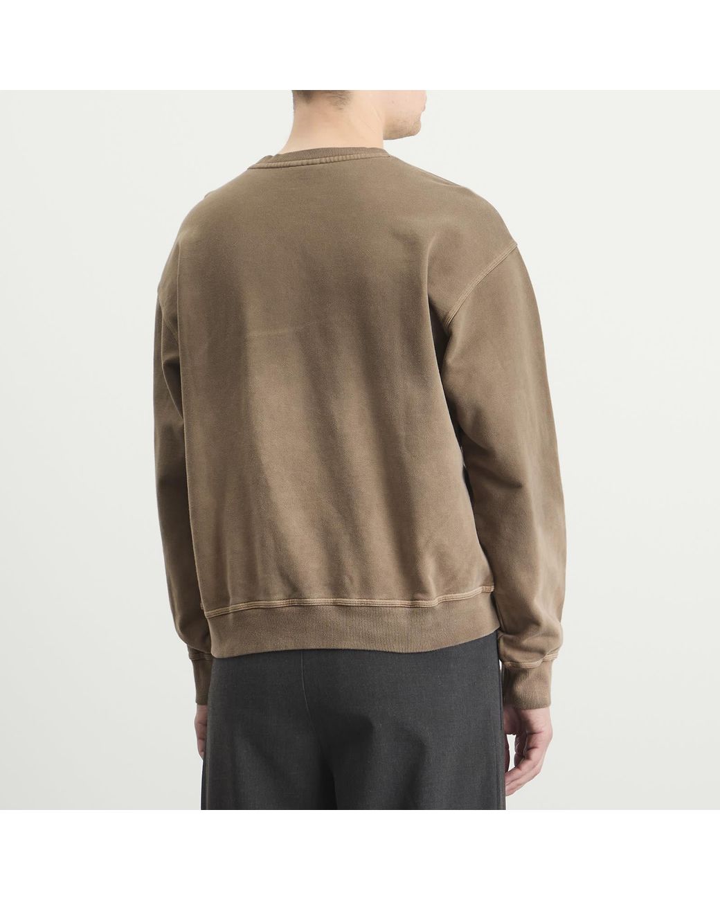KARMA8A Brown Washed Crewneck Sweatshirt for men
