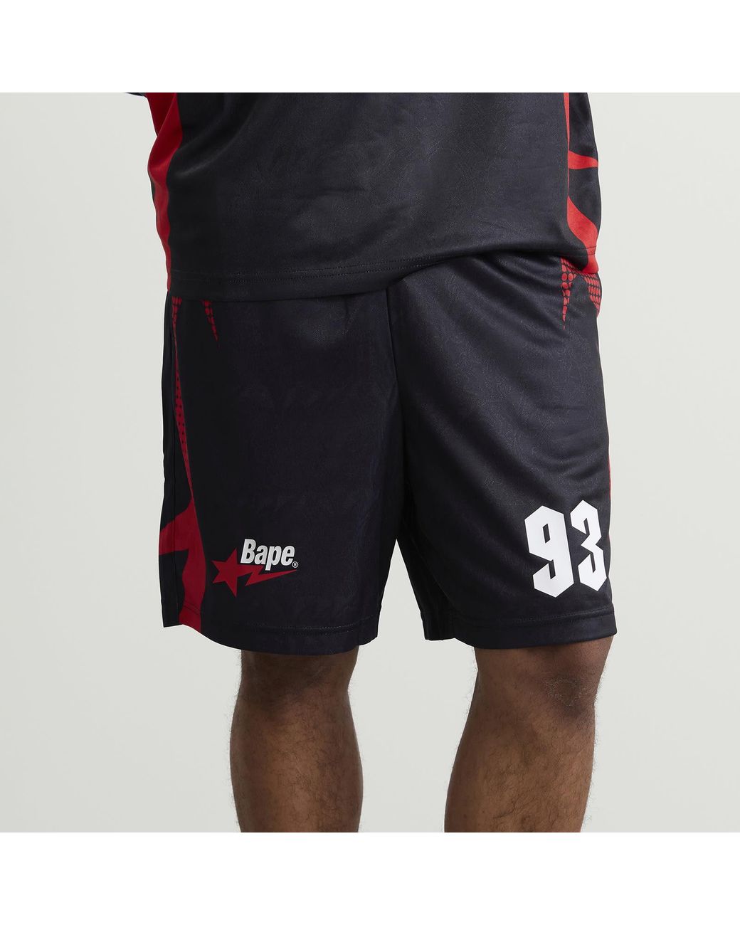 A Bathing Ape Blue Ape Flame Football Shorts for men