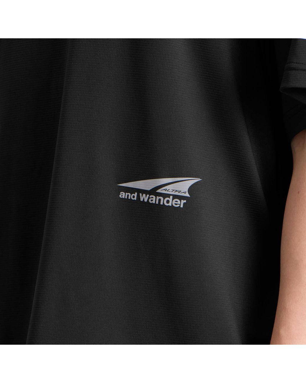 And Wander Black X Altra T-Shirt for men