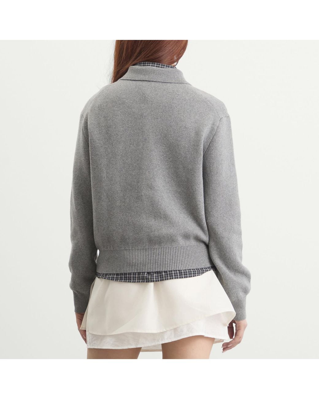DUNST Gray Collared Sweater