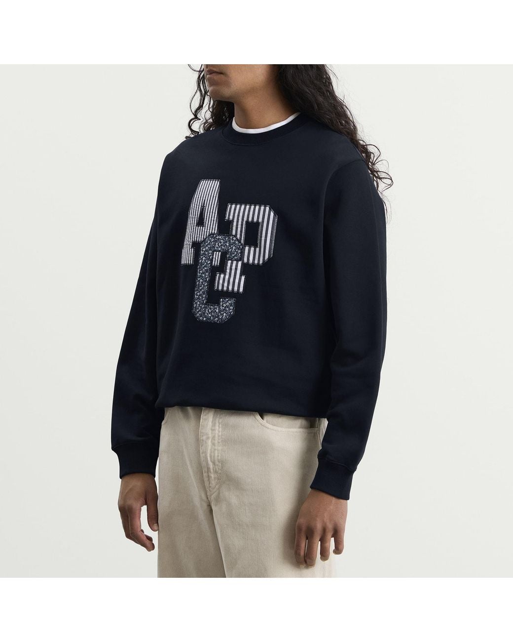 A.P.C. Blue Julien Applique Logo Sweatshirt for men