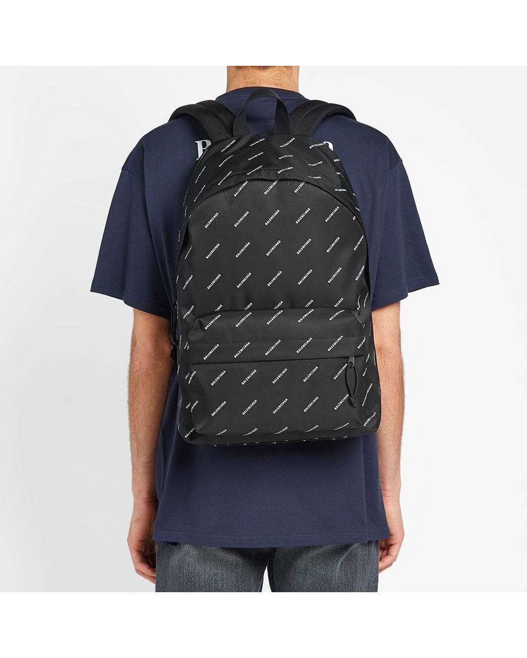 Balenciaga Explorer Printed Nylon Backpack in Black for Men | Lyst