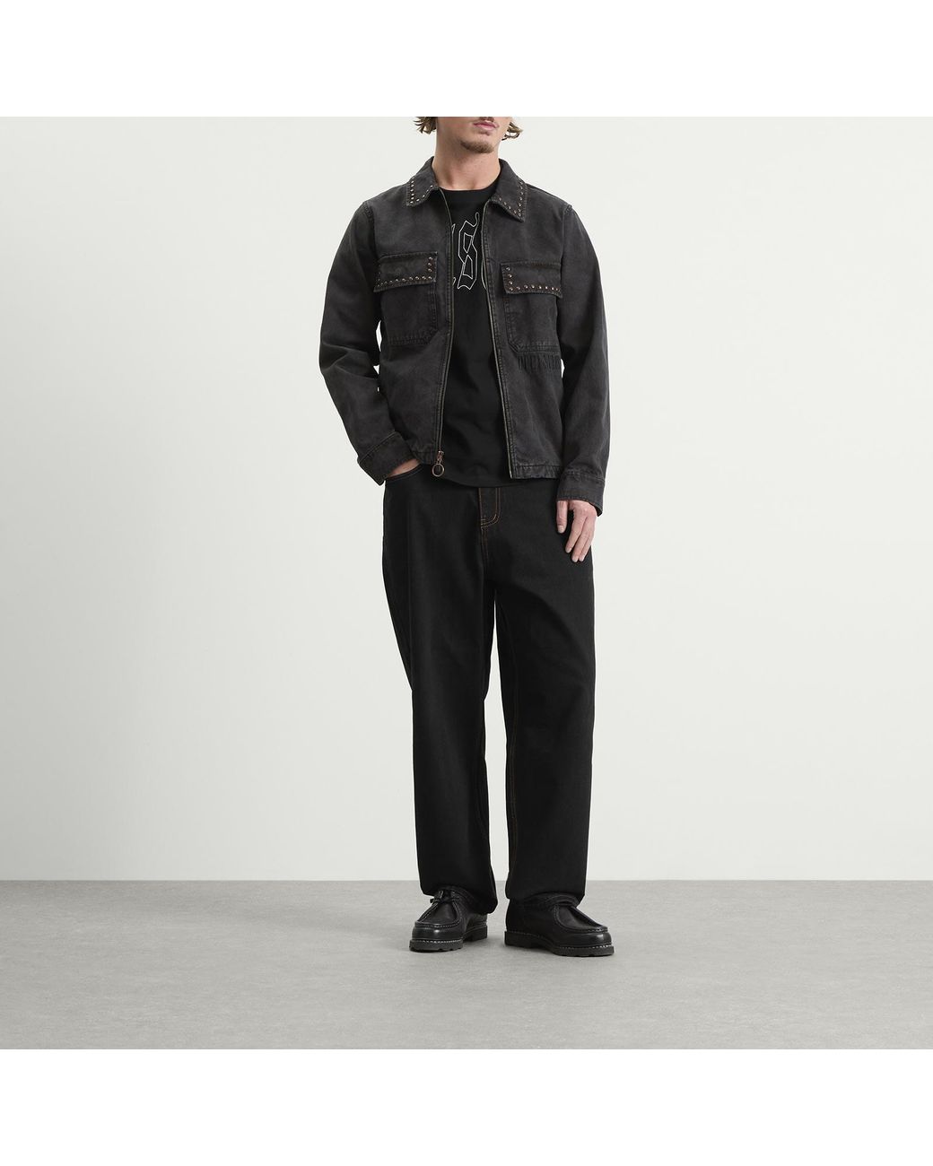 Pleasures Black Cowhide Work Jacket for men