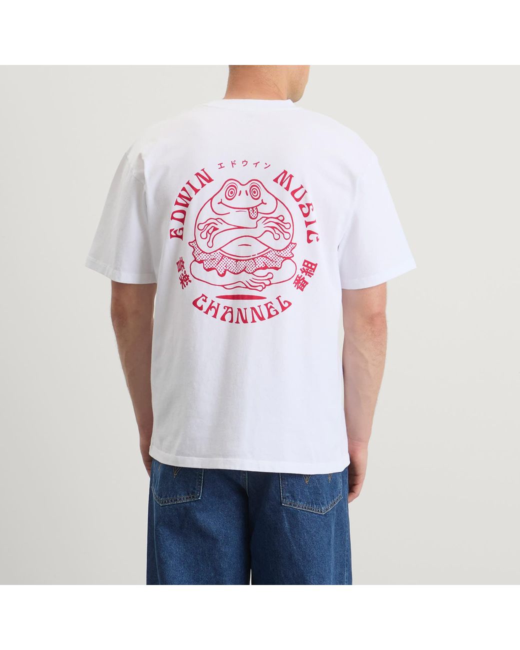 Edwin White Music Channel T-Shirt for men