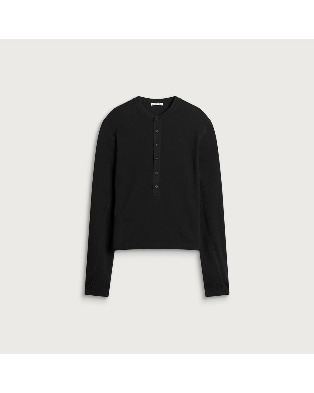 Daniel Simmons Black Long Button Henley for men