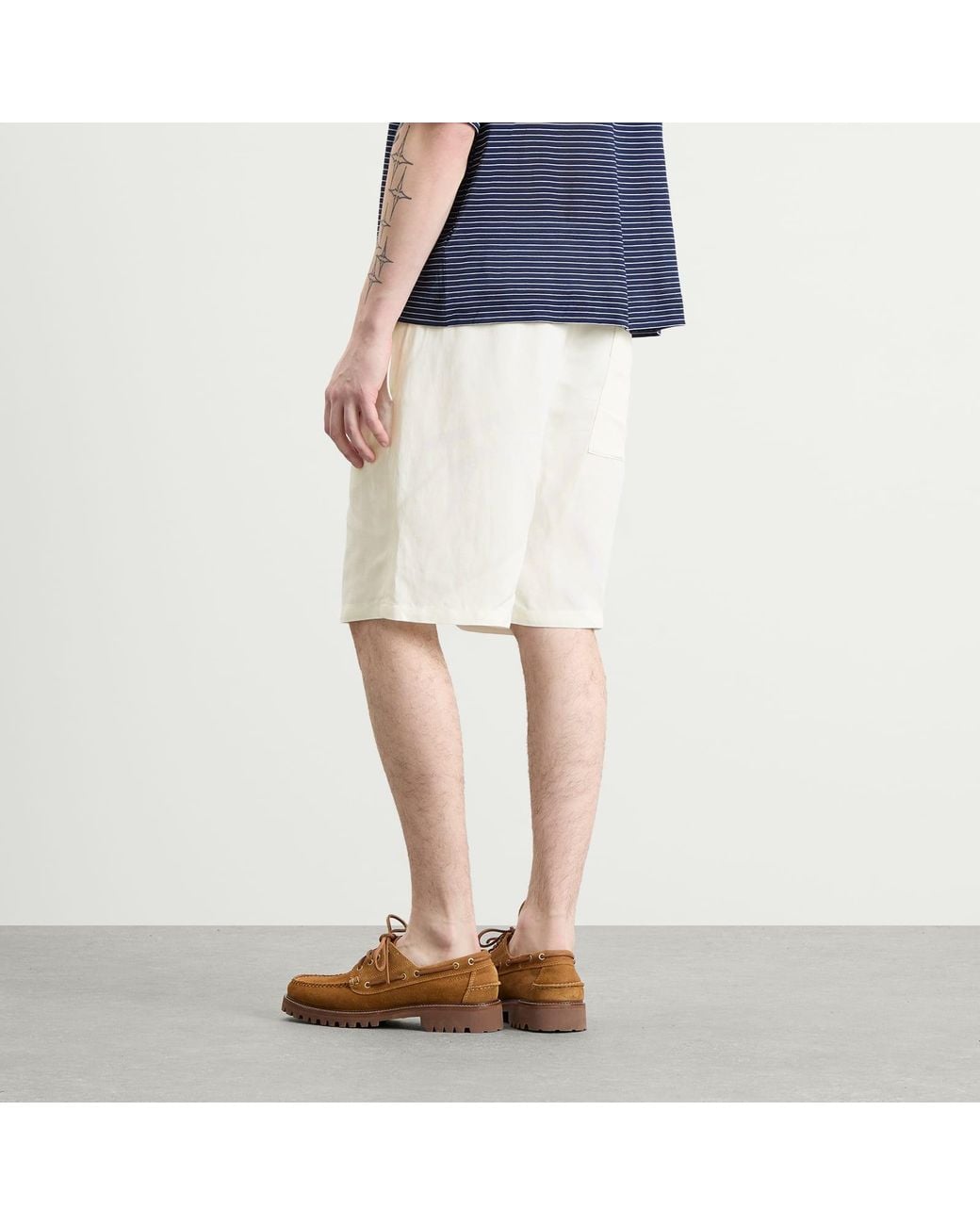AMI White Elasticated Waist Shorts for men