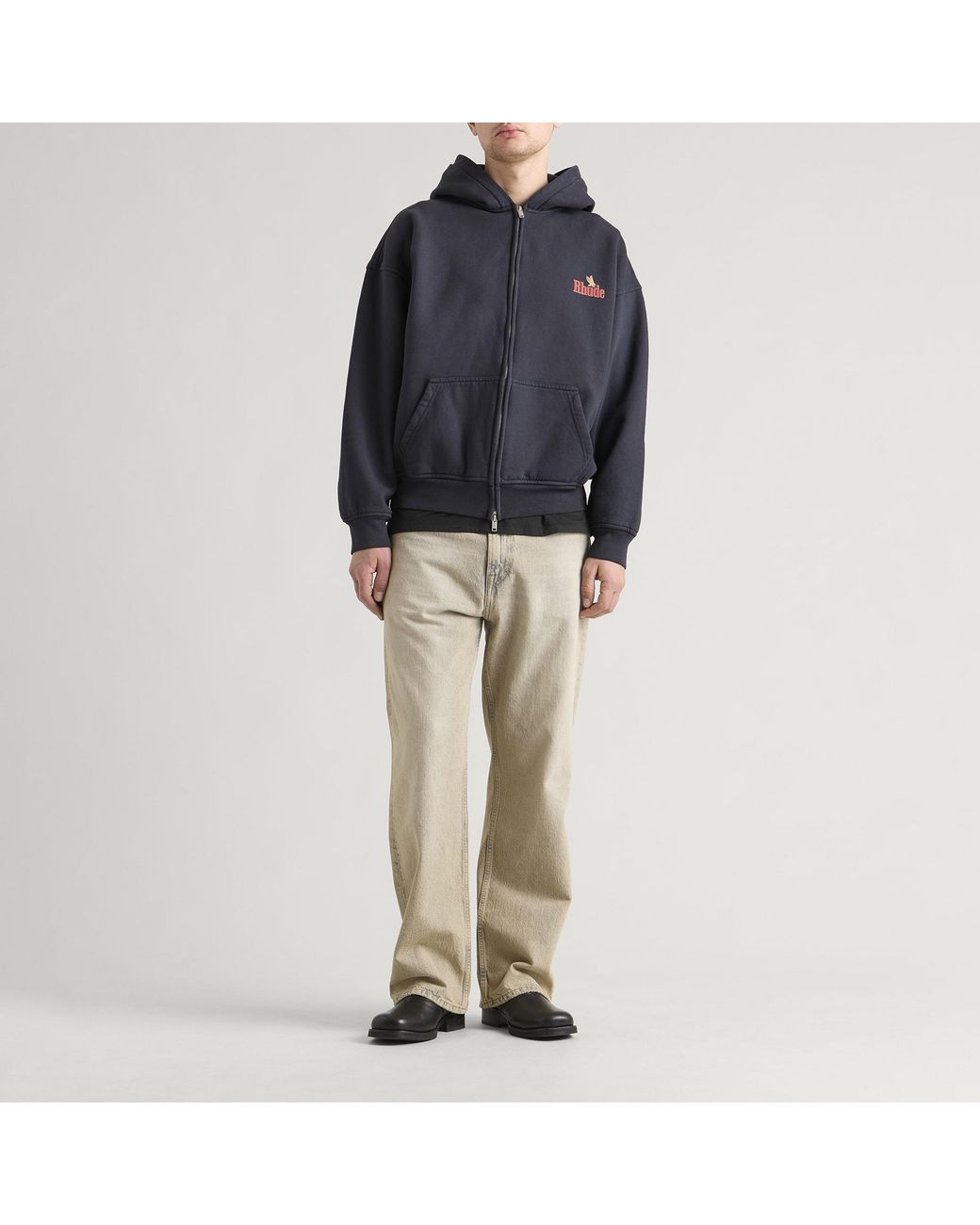 Rhude Blue American Spirit Zip-Up Hoodie for men