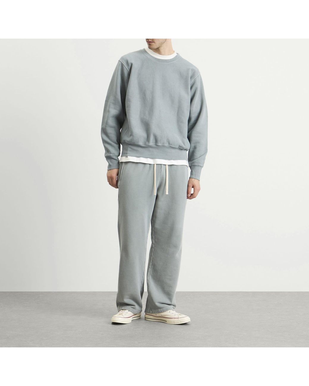 Les Tien Blue Heavyweight Crew for men
