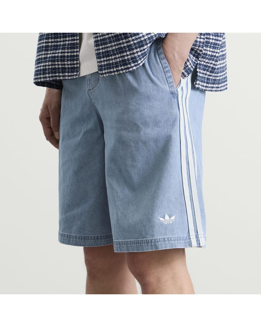 Adidas Blue Denim Shorts for men