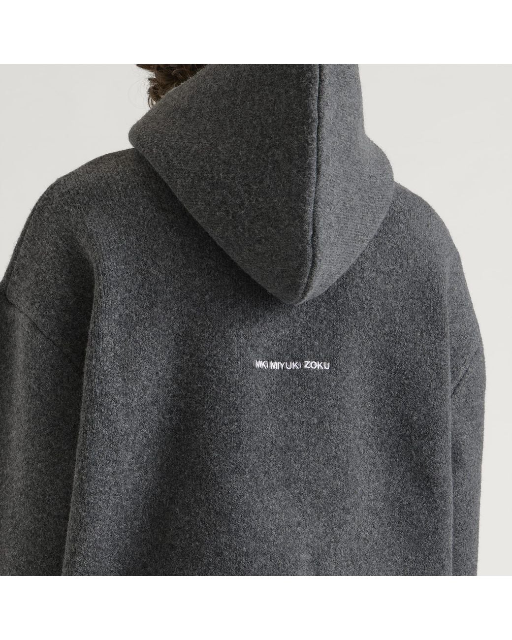 MKI Miyuki-Zoku Gray Double Knit Hoody for men