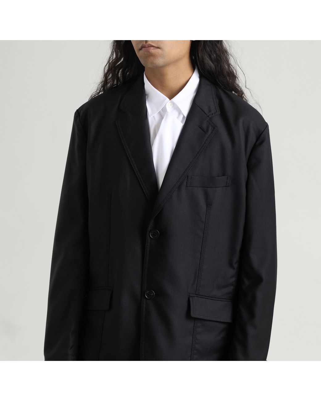 Comme des Garçons Black Wool Gabardine Blazer for men