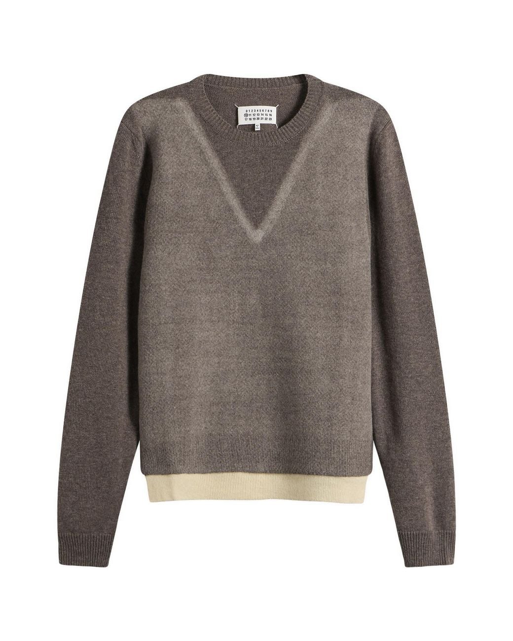 Maison Margiela Gray Fused Knit Sweater for men