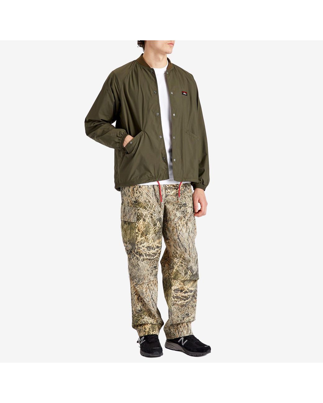NANGA Rib Collar Coach Jacket in Green for Men | Lyst UK