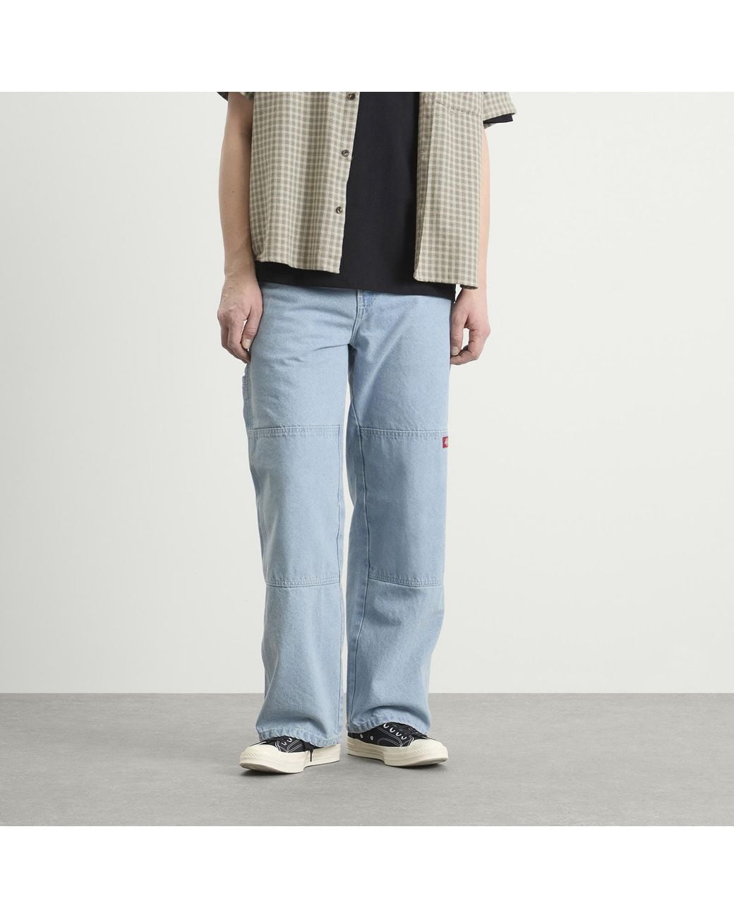 Dickies Blue Double Knee Loose Straight Denim Jeans for men