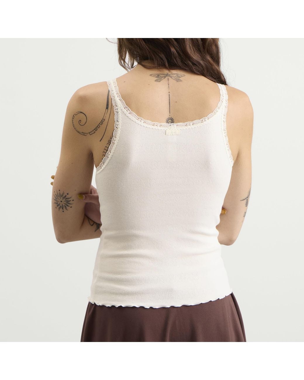 Skims White Pointelle Cami Top