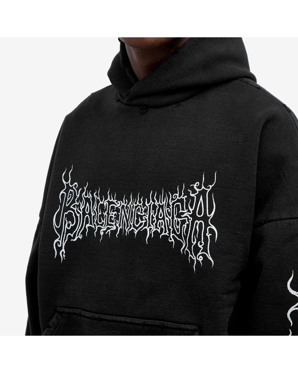 Balenciaga Darkwave Popover Hoody in Black for Men | Lyst