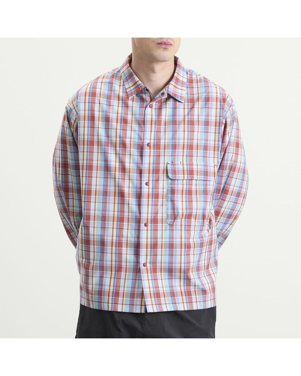 Snow Peak Blue Fade Check Breezy Shirt for men