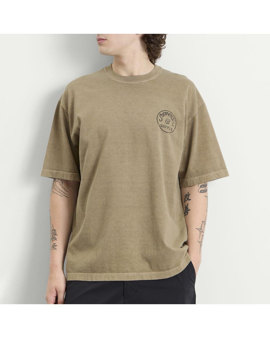 Neighborhood Brown Ss-5 Pigment Dyed T-Shirt for men