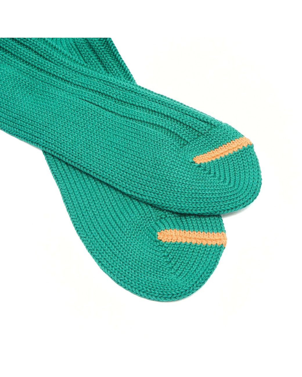 RoToTo Green Chunky Ribbed Crew Socks