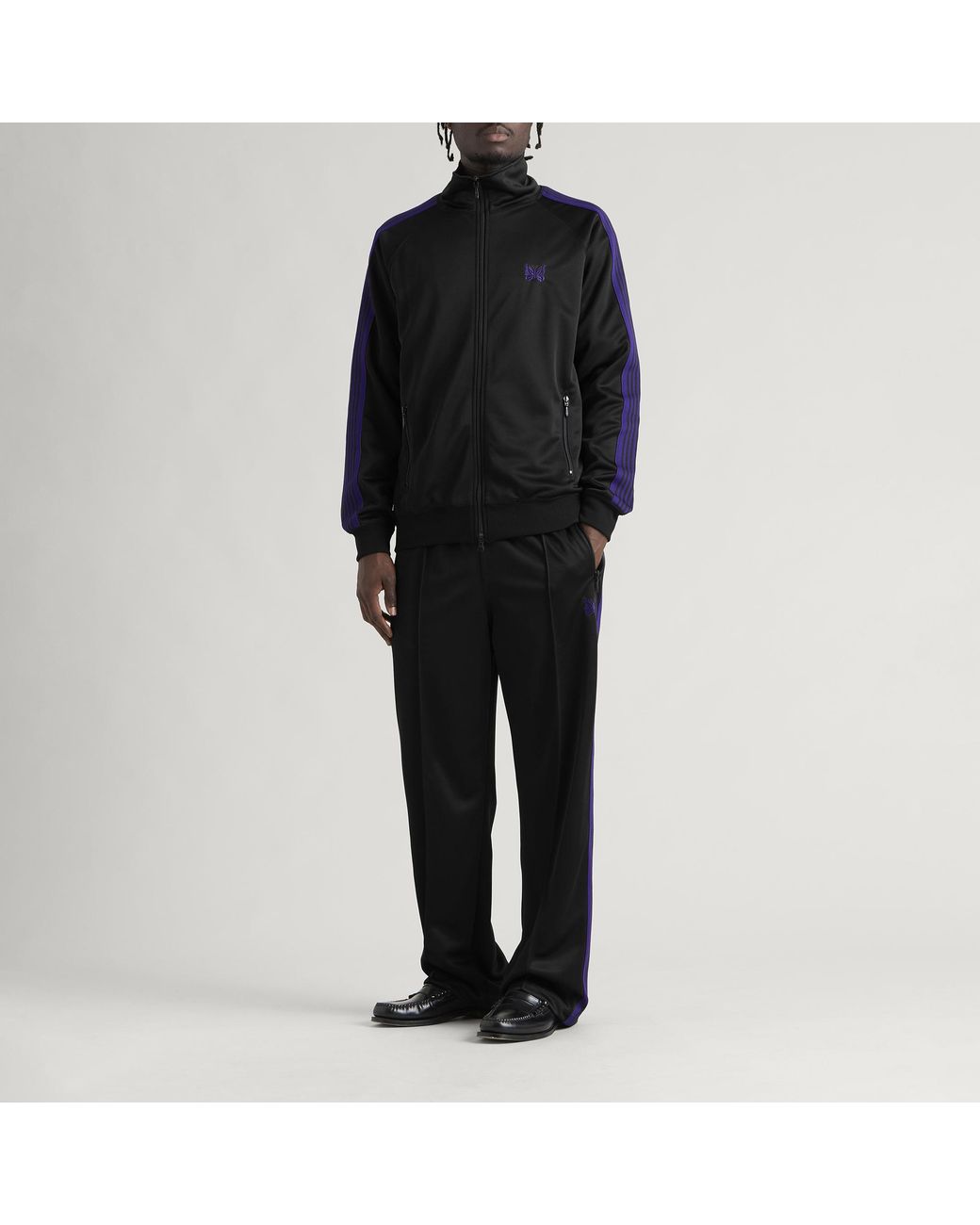 Needles Black Poly Smooth Track Jacket for men
